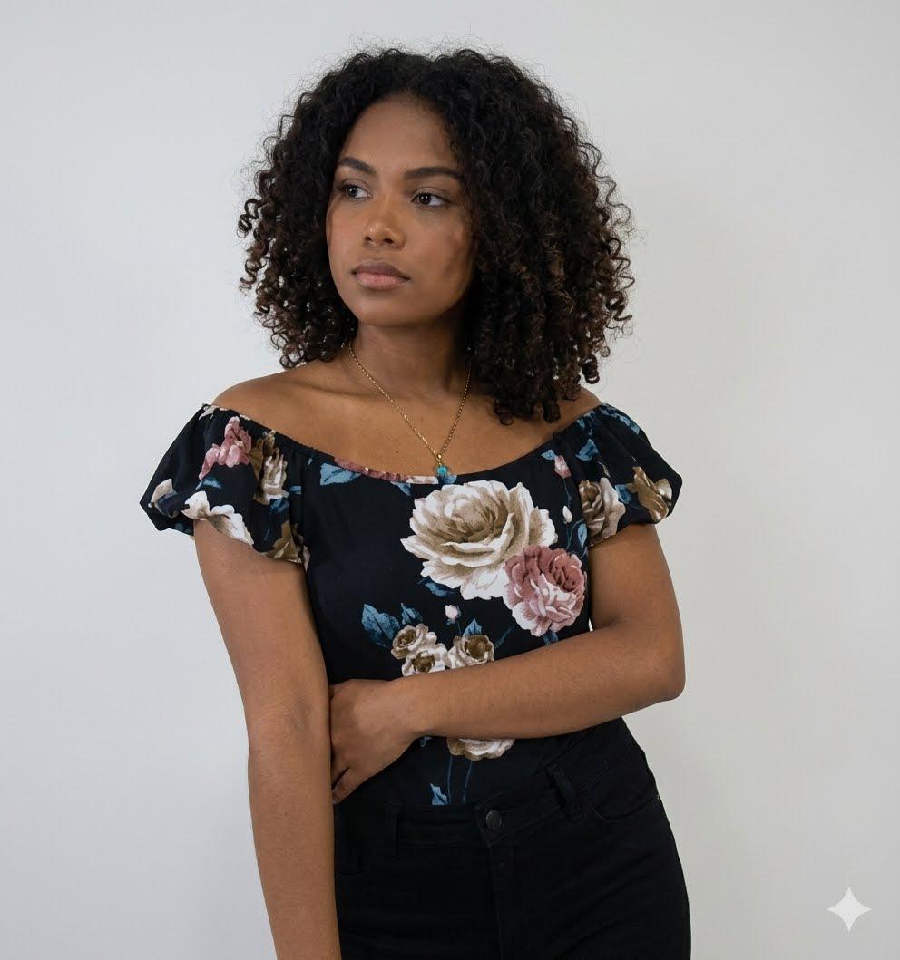 BLUSA DISEÑO FLOREADO-DE MANGAS