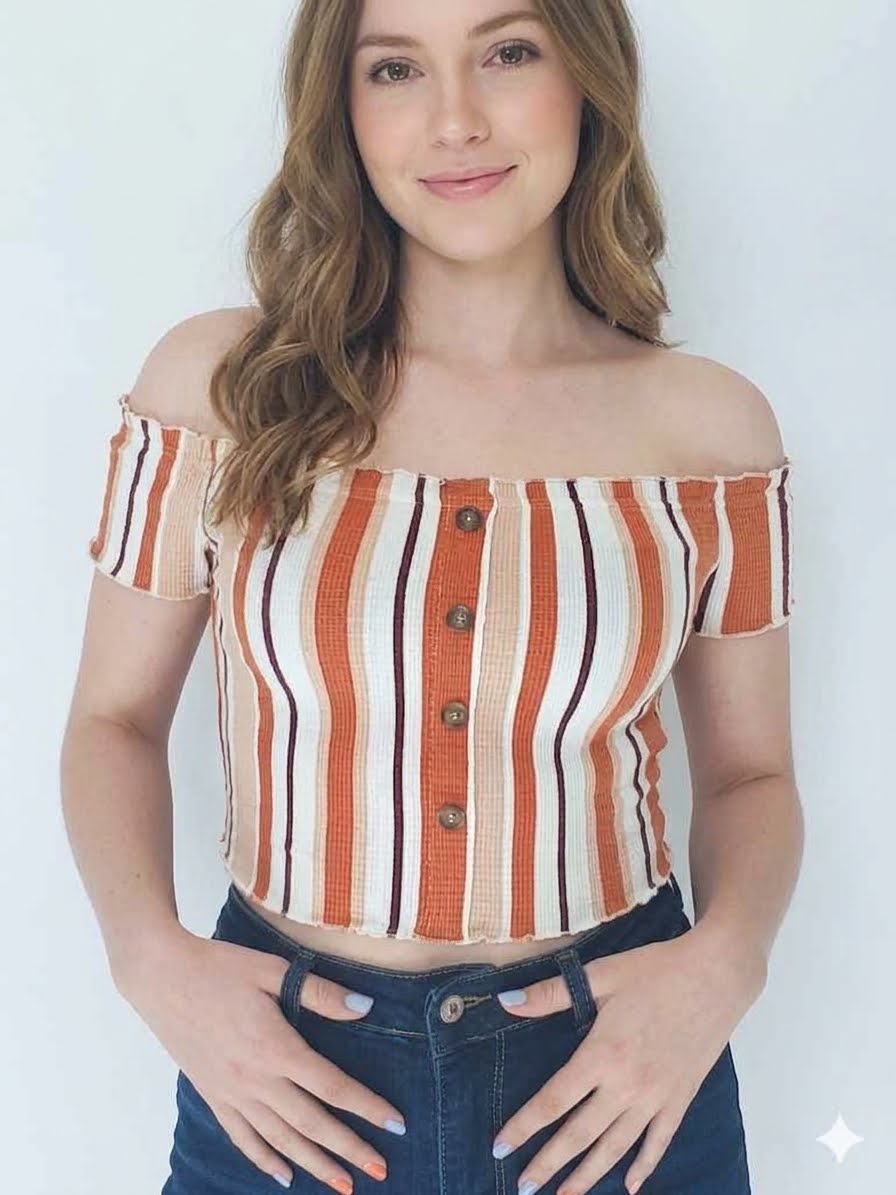 CAMISA CROP TOP RAYADA