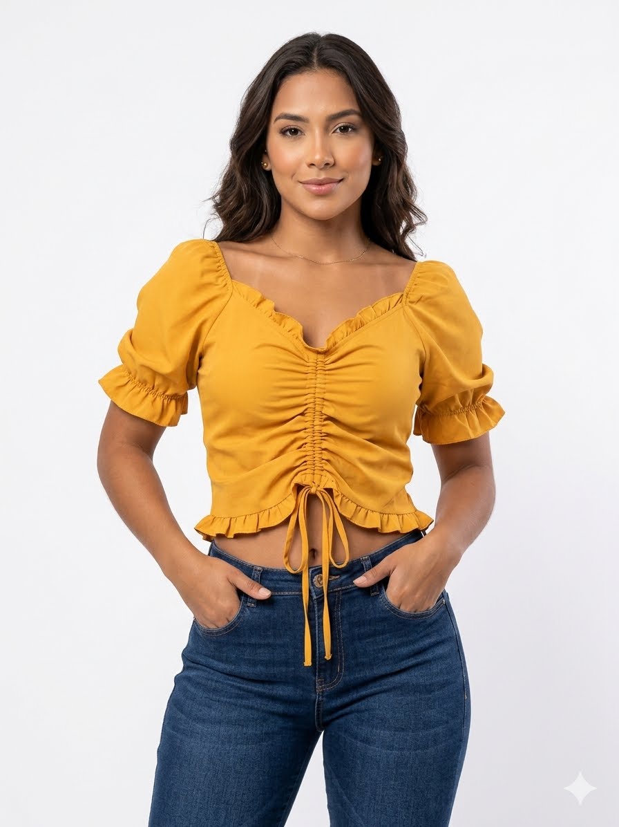 CAMISA CASUAL CON ARRUCHE