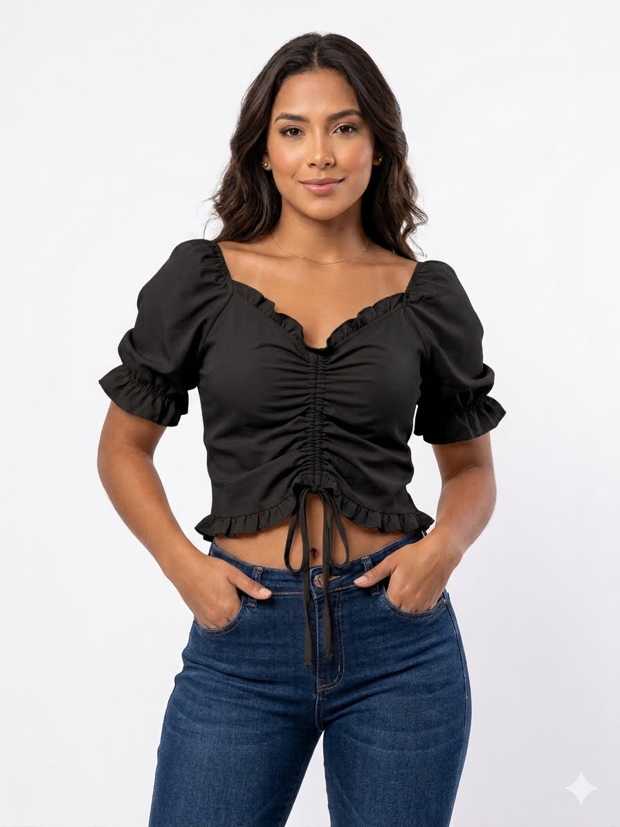 CAMISA CASUAL CON ARRUCHE