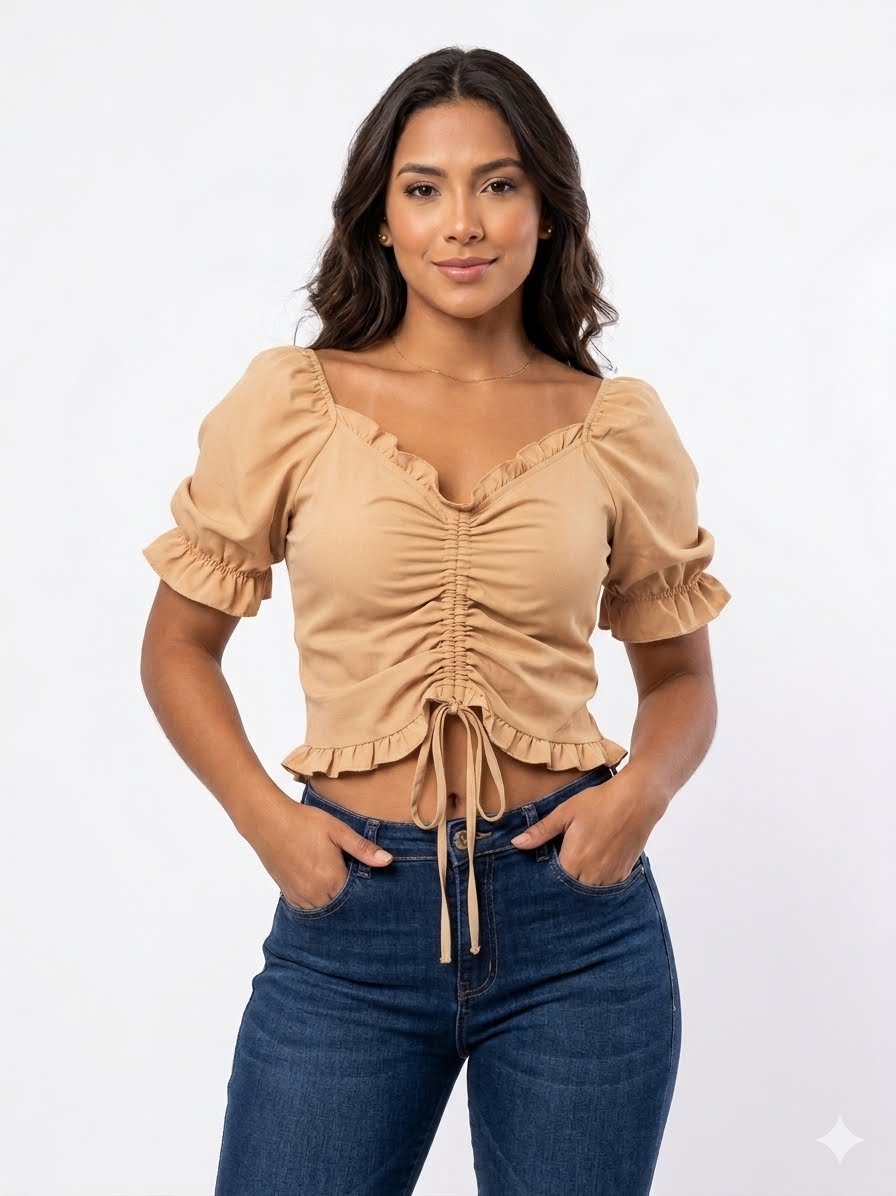 CAMISA CASUAL CON ARRUCHE